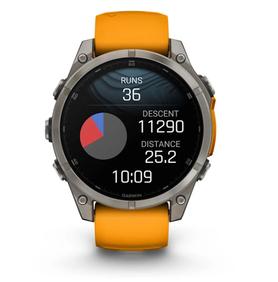 GARMIN športna ura FENIX® 8 010-02904-11 AMOLED sapphire titanium with spark orange graphite silicone band, 47 mm