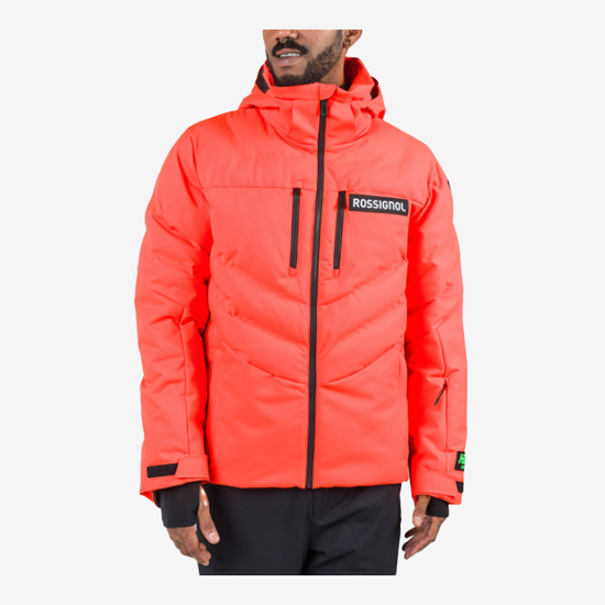 ROSSIGNOL m smučarska bunda RLNMJ16 316 HERO BLACKSIDE PUFFY JACKET neon red