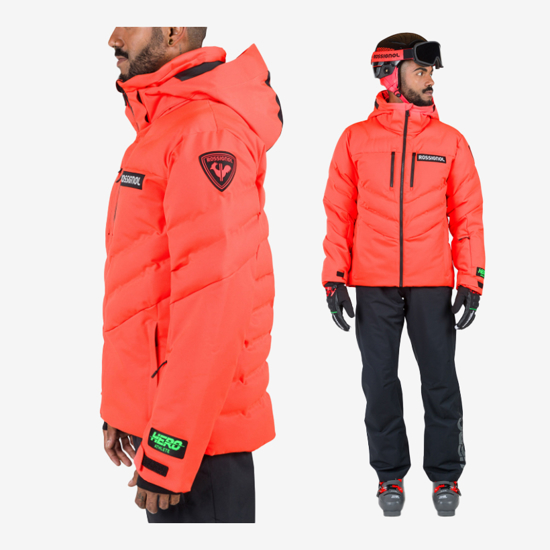 	ROSSIGNOL m smučarska bunda RLNMJ16 316 HERO BLACKSIDE PUFFY JACKET neon red