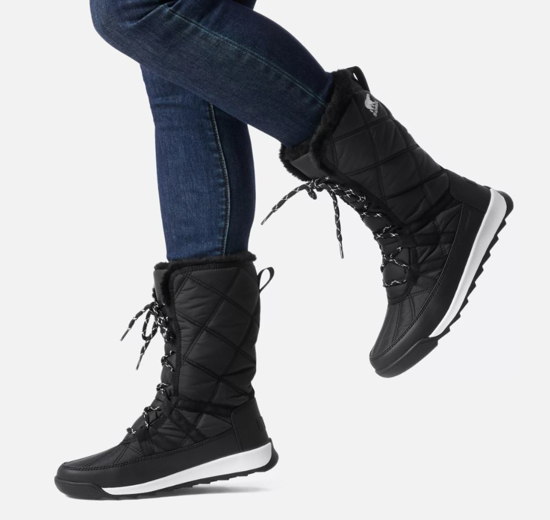 SOREL ž škornji NL5163-010 WHITNEY™ II PLUS TALL WATERPROOF LACE BOOT black, sea salt