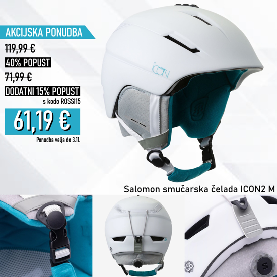 SALOMON odr smučarska čelada 40837400 ICON2 M white