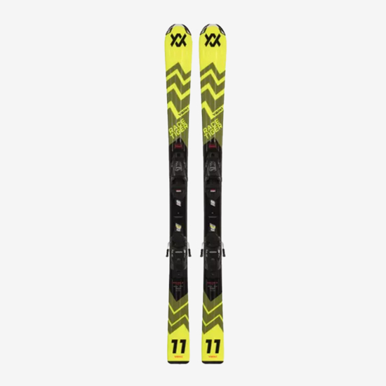 VOELKL otr smučarski set 2410215 000 RACETIGER JR + 4,5 VMOTION yellow olive black