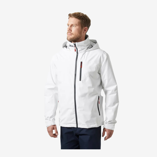 HELLY HANSEN m jakna 34442 001 CREW HOODED MIDLAYER SAILING JACKET 2.0 white