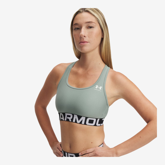 UNDER ARMOUR ž trening top 1383544-348 HEATGEAR ARMOUR MID BRANDED SPORTS BRA silica green white