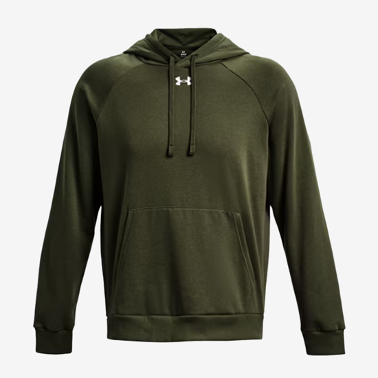 UNDER ARMOUR m kapucar 1379757-390 RIVAL FLEECE HOODIE marine OD green white