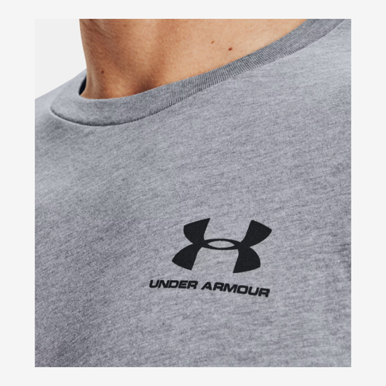 UNDER ARMOUR m majica 1326799-036 UA LEFT CHEST LOGO SHORT SLEEVE steel light heather black