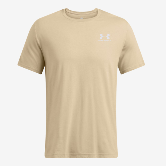 UNDER ARMOUR m majica 1326799-300 UA LEFT CHEST LOGO SHORT SLEEVE city khaki white