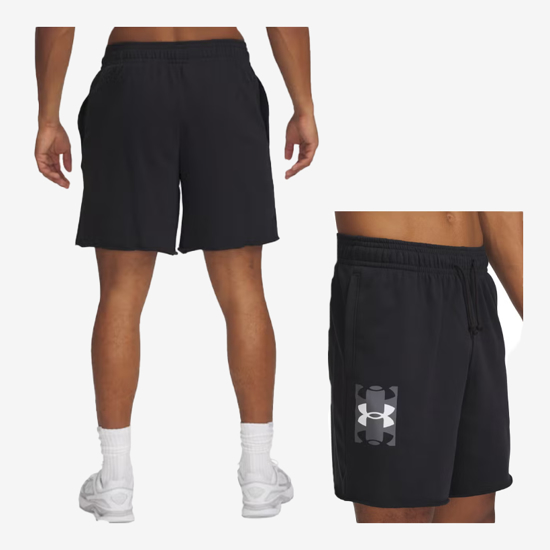 UNDER ARMOUR m hlače 1390147-001 RIVAL TERRY LOGO SHORTS black