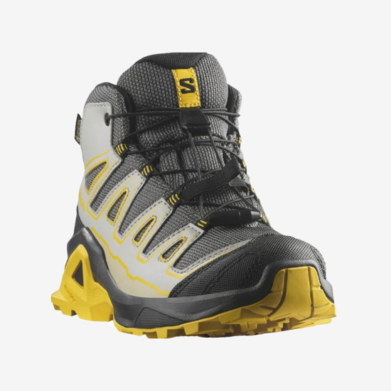 SALOMON otr pohodni čevlji  477460 X ULTRA MID GTX J castlerock black/spicy mustard